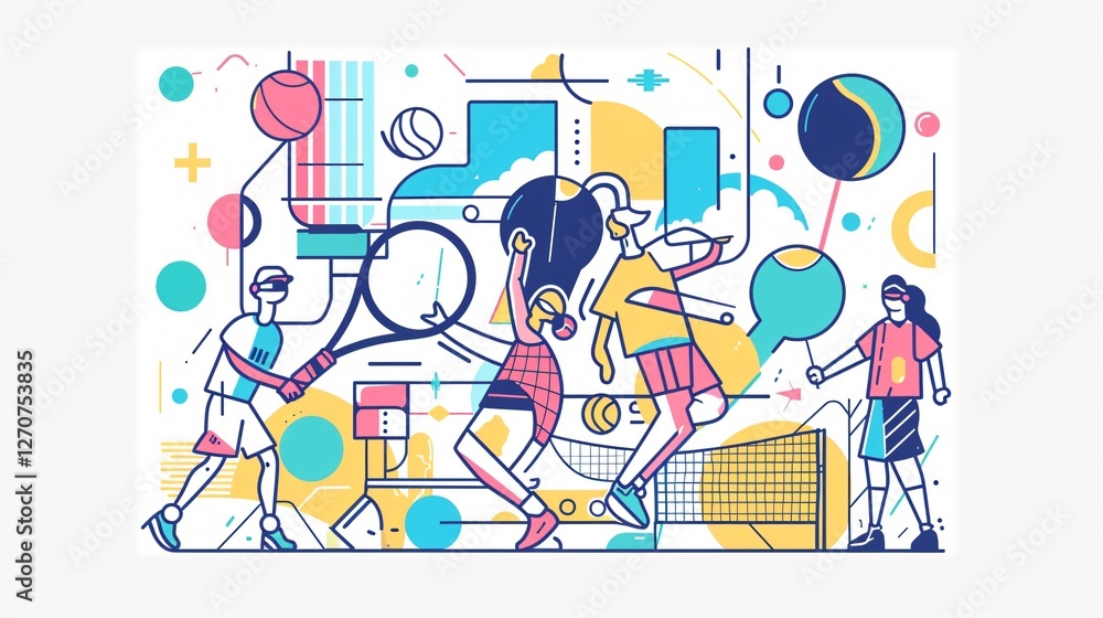 Fototapeta premium Tennis Icons Vectors for Sport and Recreation Png and Freepik
