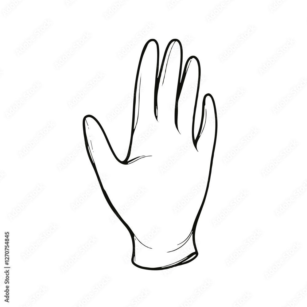 Rubber glove icon, black and white PNG for healthcare and cleaning design Rubber glove icon, black and white PNG for healthcare and cleaning design