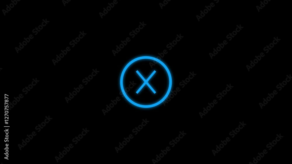 Cross Mark Icon Animation. Cross Mark Icon Animation.