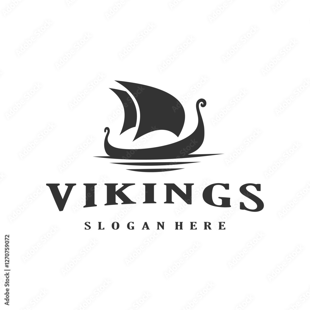 viking ship simple logo design vector template illustration viking ship simple logo design vector template illustration