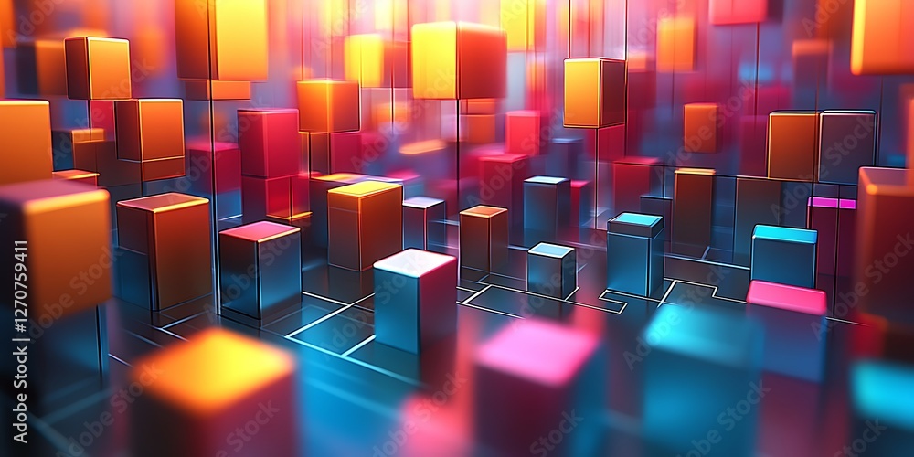 Obraz premium Abstract colorful 3D cubes