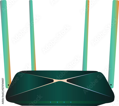 WIFI Router Model for Wireless Network Vector Artwork