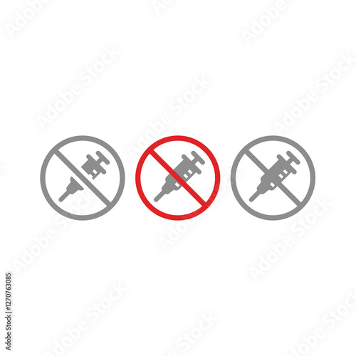 No drugs or antibiotics vector sign. Additives, hormones free, clean food label.
