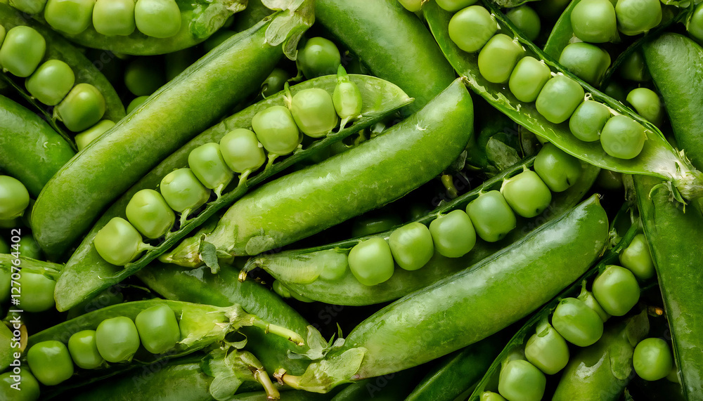 Detailed view of fresh pea pods, emphasizing their smooth texture and bright green color. Perfect for healthy food, salads, or vegetable concepts. Texture, background. Detailed view of fresh pea pods, emphasizing their smooth texture and bright green color. Perfect for healthy food, salads, or vegetable concepts. Texture, background.