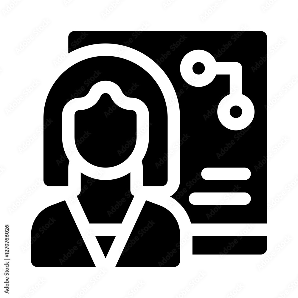 Obraz premium Data scientist glyph icon