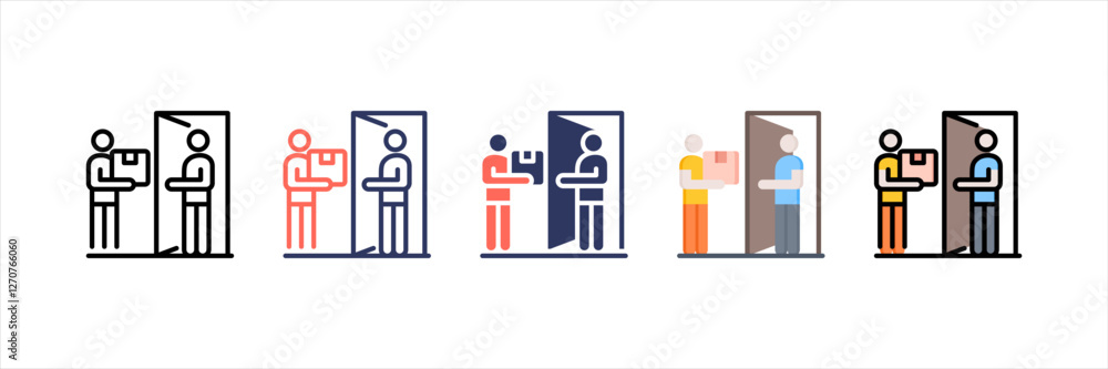 Doorstep Delivery Multistyle Icon Set Doorstep Delivery Multistyle Icon Set