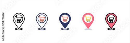 Shop Location Multistyle Icon Set