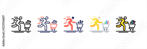 Shopping Multistyle Icon Set