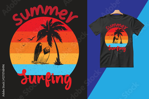 summer surfing t-shirt designe 
