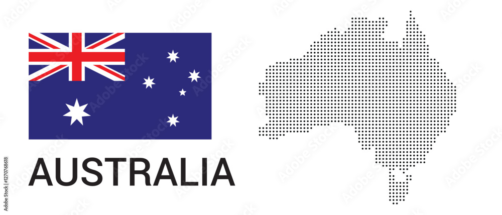 Obraz premium Australian day flag and map