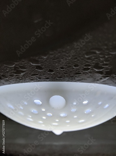 water drops on a wooden surface