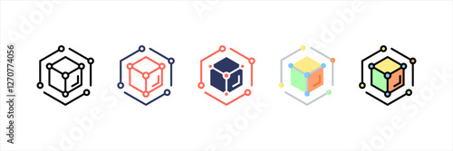 Blockchain Multistyle Icon Set