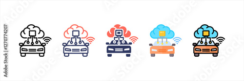 Autonomous Vehicles Multistyle Icon Set