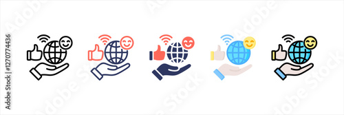 Online Behavior Multistyle Icon Set