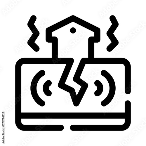 Ground shaking line icon