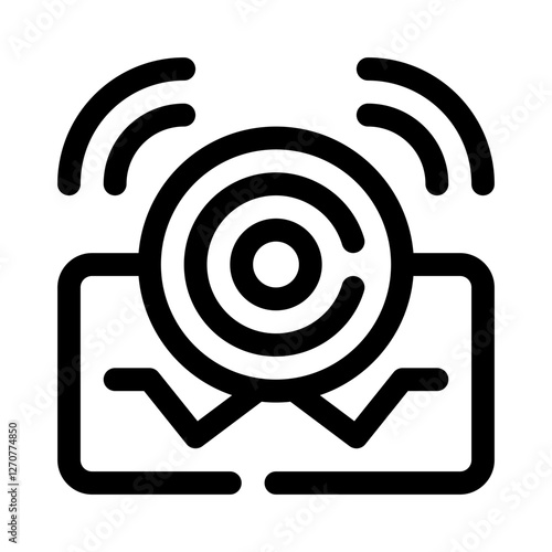 Seismic waves line icon