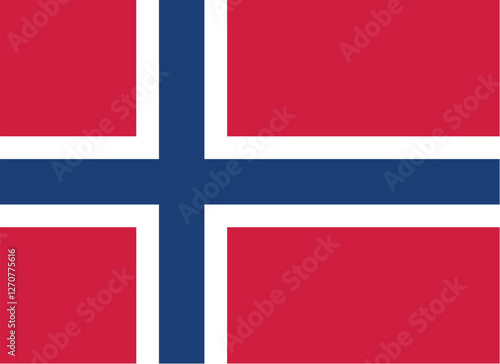 Norway national flag with Actual Measurement