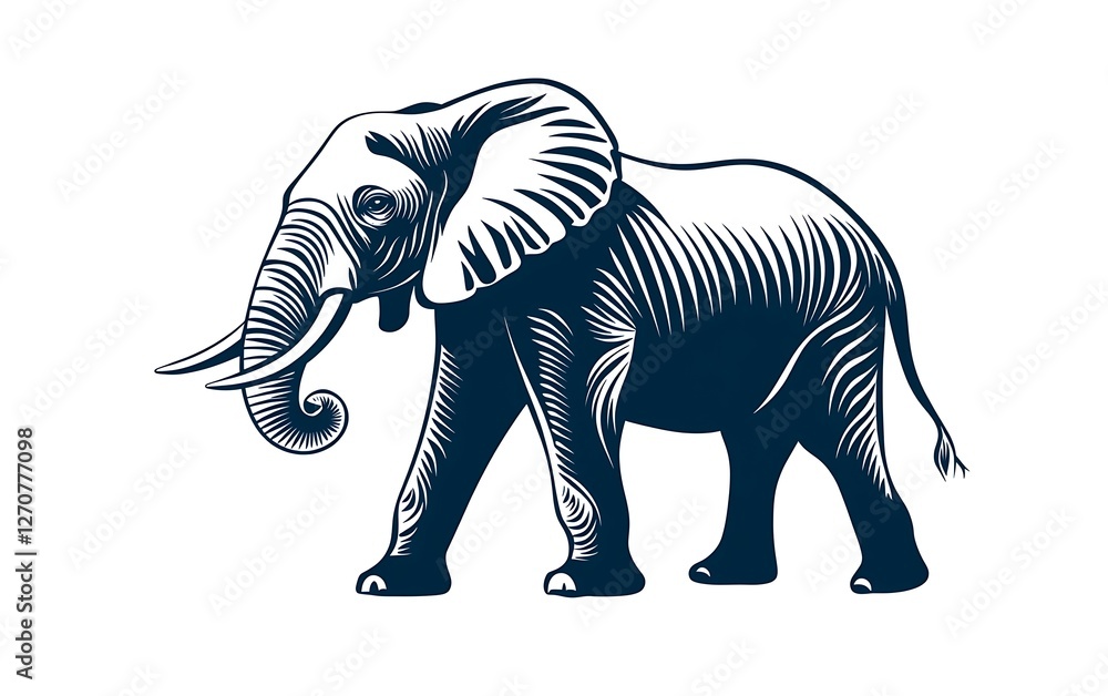 Silhouette of Walking Elephant Silhouette of Walking Elephant