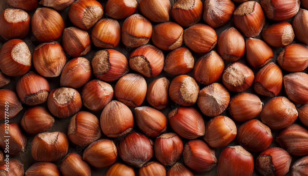 Background featuring hazelnut texture, highlighting their smooth surface and rich brown color. Perfect for healthy snacks, baking, or natural food themes. Texture, background. Background featuring hazelnut texture, highlighting their smooth surface and rich brown color. Perfect for healthy snacks, baking, or natural food themes. Texture, background.