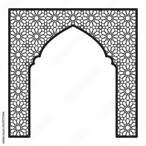 Decorative Arabic arches with islamic pattern