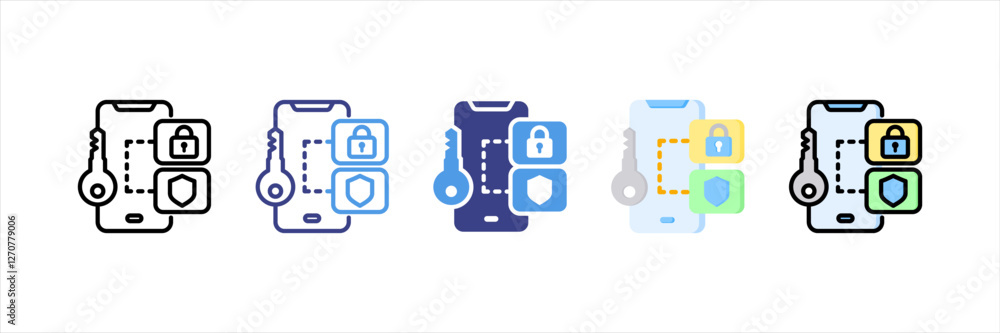 Two Factor Authentication Multistyle Icon Set Two Factor Authentication Multistyle Icon Set