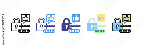 Password Strenght Multistyle Icon Set