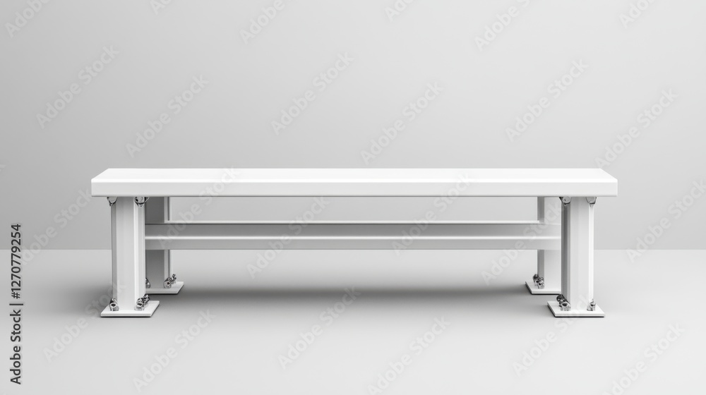 Minimalist White Bench with Clean Lines and Modern Design for Contemporary Interior Spaces Minimalist White Bench with Clean Lines and Modern Design for Contemporary Interior Spaces