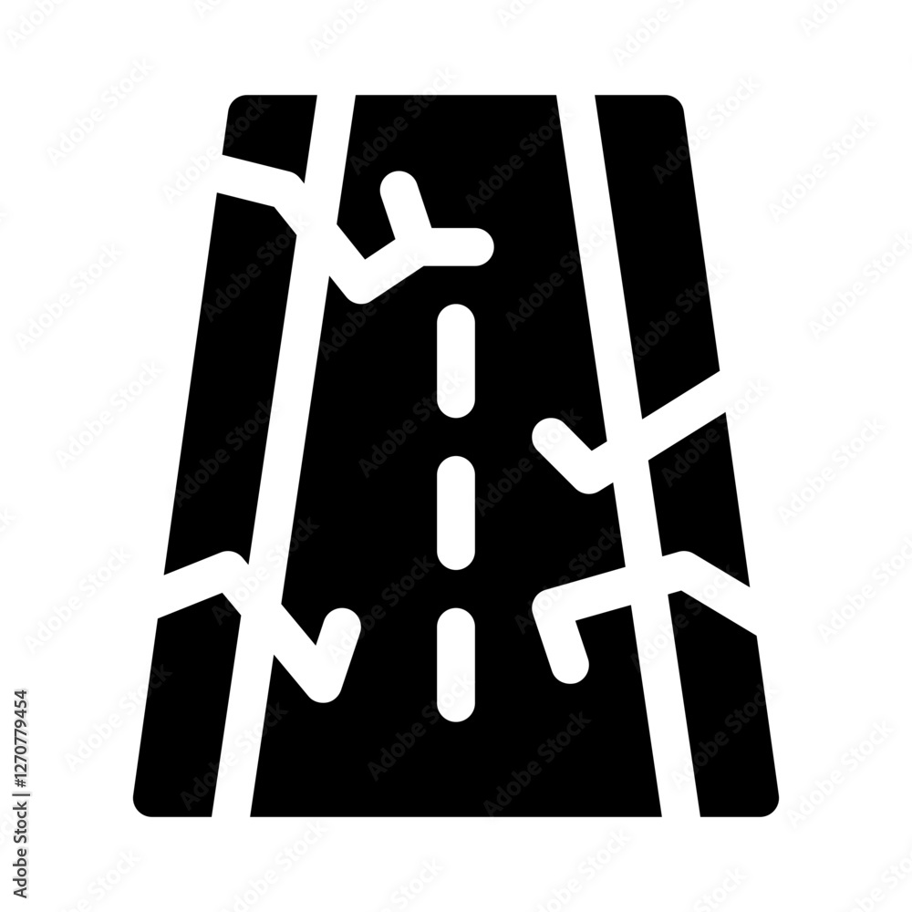 Cracked road glyph icon Cracked road glyph icon