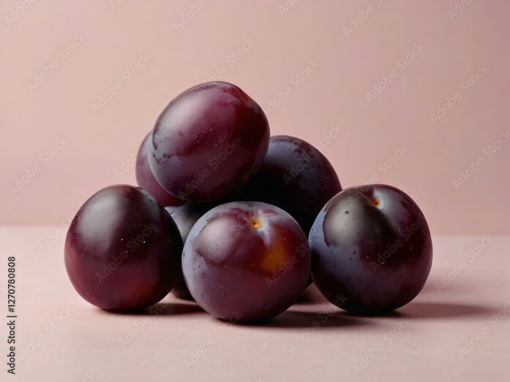 Plums on a pink backdrop, perfect for minimalist designs. Plums on a pink backdrop, perfect for minimalist designs.