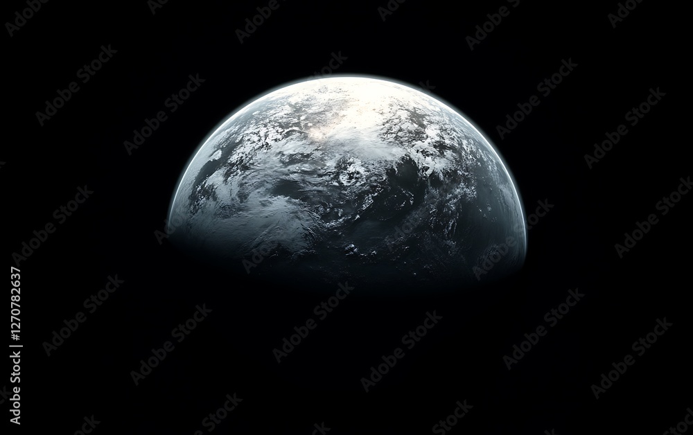 Fototapeta premium Earth in space, a celestial view, possible use for science or educational content