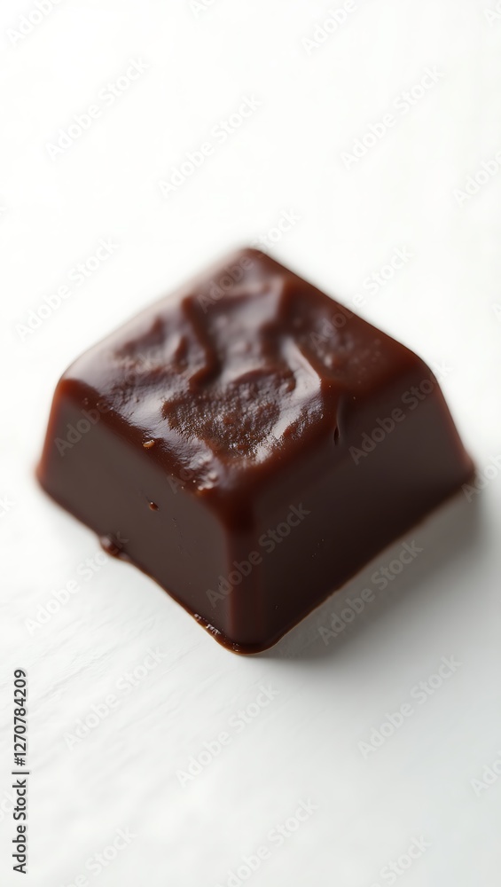 Closeup view of dark chocolate confection showing texture and sheen Closeup view of dark chocolate confection showing texture and sheen