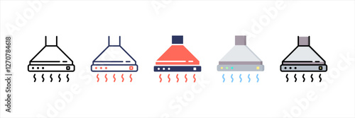Fume Hood Multistyle Icon Set