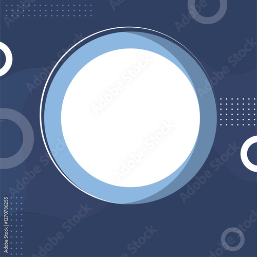 Blue Abstract Background with Transparent Circle for Design Projects