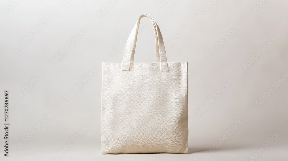A stylish, white tote bag with an elegant texture, perfect for shopping or everyday use. A stylish, white tote bag with an elegant texture, perfect for shopping or everyday use.