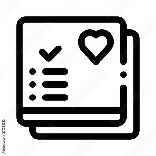 Heart wishlist line icon