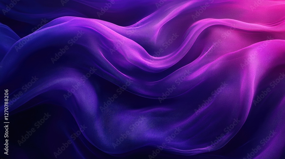 Obraz premium Fluid fabric drapes in vibrant gradient hues. Background showing a smooth surface. Possible use showcasing textile design