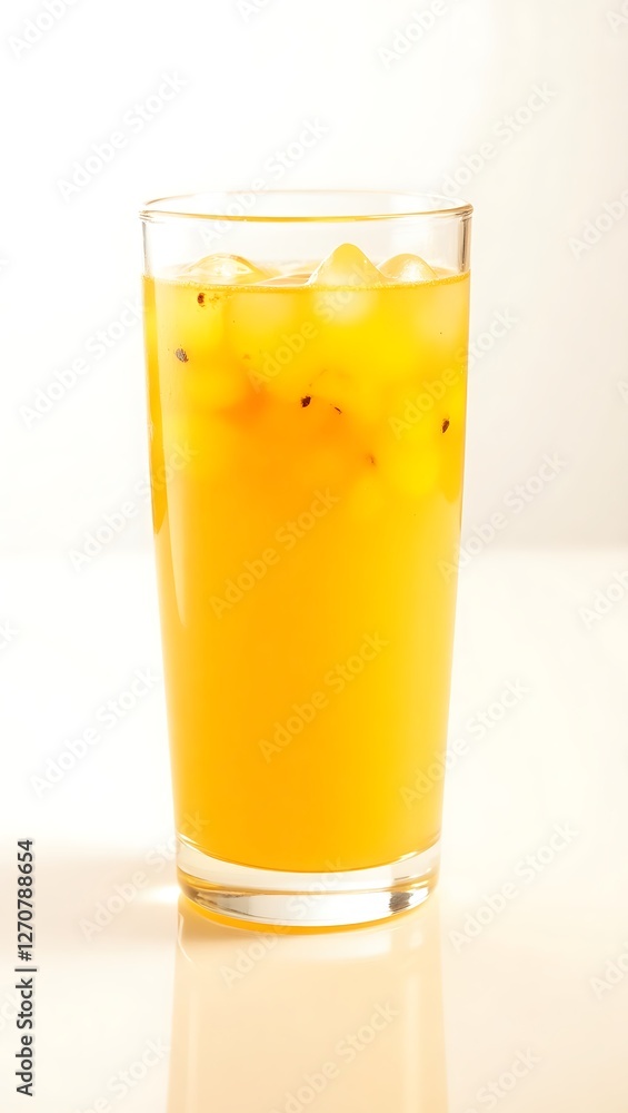 Extreme closeup of a refreshing drink with ice in a clear glass on a clean surface Extreme closeup of a refreshing drink with ice in a clear glass on a clean surface