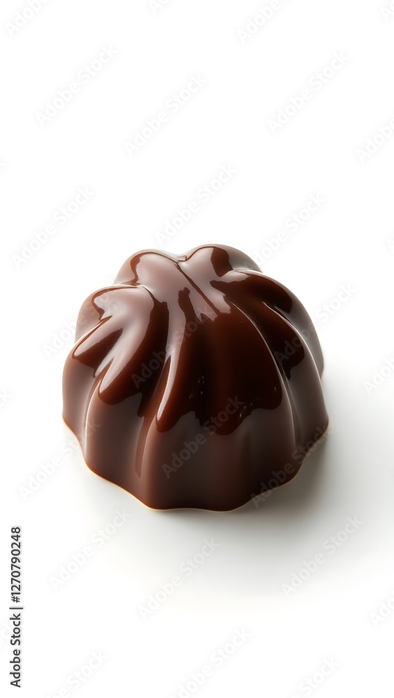 Fototapeta premium Closeup of a shiny chocolate confection with a textured surface