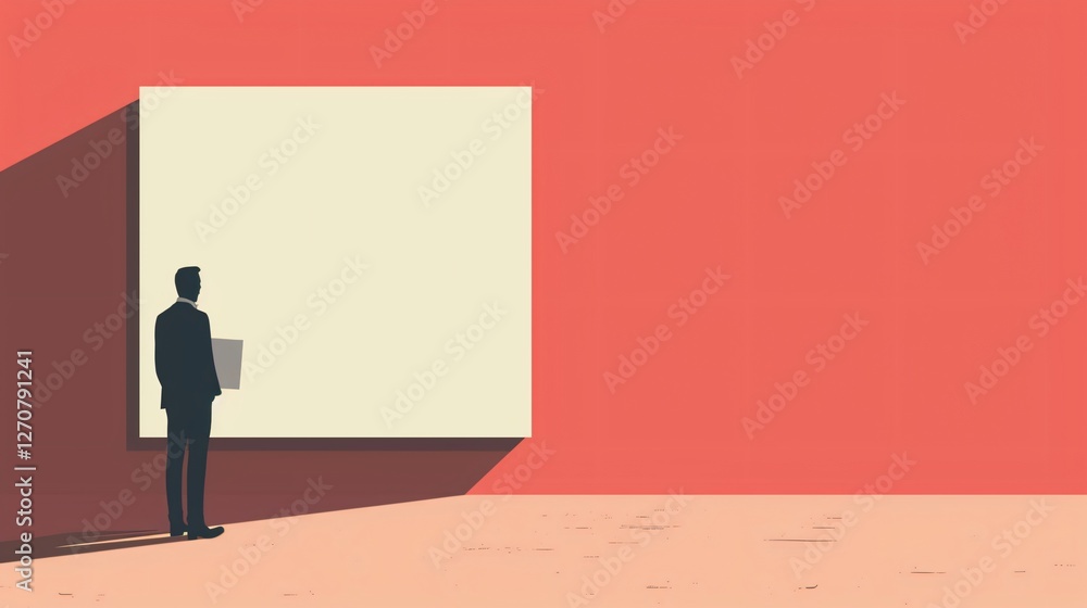 Businessman Brainstorming with Reminder Businessman Brainstorming with Reminder