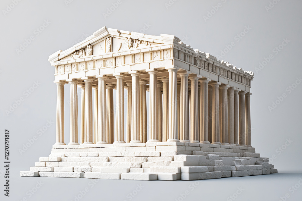Naklejka premium Icon of roman parthenon on gray background 