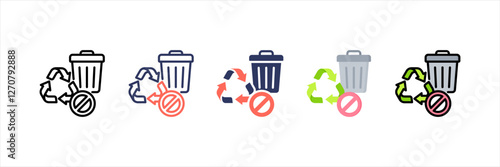 Non Biodegradable Multistyle Icon Set