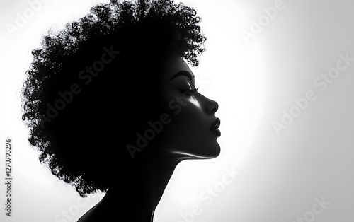 Stylish Black Woman Profile Silhouette photo