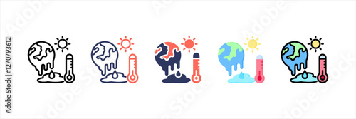 Global Warming Multistyle Icon Set