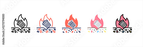 Incineration Multistyle Icon Set