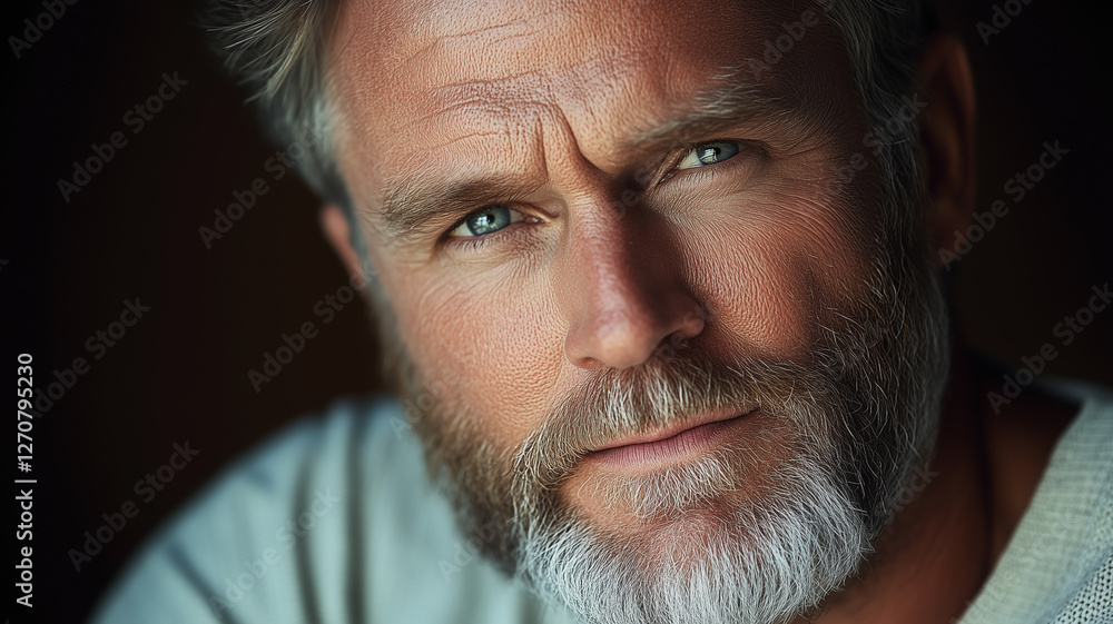 Rugged and charismatic older gentleman with a confident expression. Rugged and charismatic older gentleman with a confident expression.