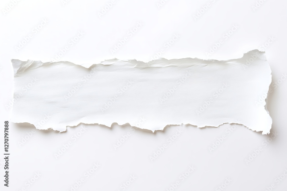 Torn paper strip on white background for design mockups Torn paper strip on white background for design mockups
