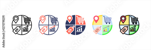 Marketing Mix Multistyle Icon Set