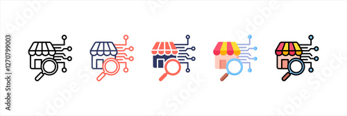 Market Research Multistyle Icon Set