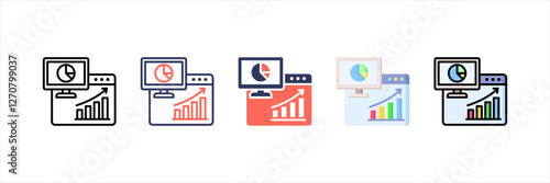 Sales Report Multistyle Icon Set