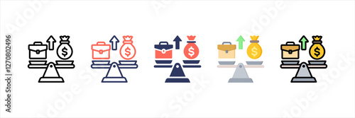 Salary Increase Multistyle Icon Set